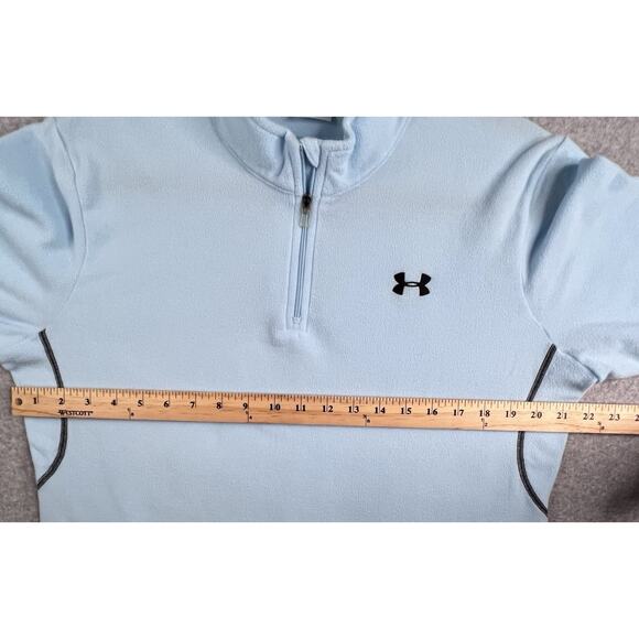 Under Armour Women's  XL Fleece 1/4 Zip Pullover Sweater Light Blue UA Logo - Picture 11 of 13
